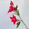 Flor de lirio de simulación nueva, adornos de escritorio, decoración del hogar, boda, decoración de auditorio de bodas de alta gama, arreglo floral de paisajismo, venta al por mayor