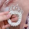 Tiara de coroa infantil elástico menina princesa tiara de pérola acessórios de cabelo laço de cabelo para menina elástico de cabeça bola