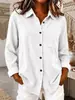 Camisa vintage nueva de otoño e invierno transfronteriza de Amazon europea y americana 2026, top grueso casual holgado, de manga larga con cuello de solapa