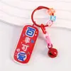 Chaveiro criativo fofo de desenho animado pingente de mochila pequeno presente pingente de texto em acrílico pequeno presente para estudante atacado