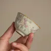 Juego de Té Dehua Película Abierta Horno Ru Flor de Durazno Taza de Té Juego de Té Cerámico Taza de Maestro Taza de Invitado Taza de Degustación de Té Juego de Té Kung Fu para el Hogar