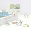 Base de mola base de clipe de nota de fábrica Explosões da Amazon Decorações de mesa de casamento Clipe de nota de amor Metal
