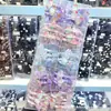 Novo Estilo Glitter Perolado Cereja Melancia Sorvete Transparente Pequenas Contas Quadradas Elástico para Rabo de Cavalo Infantil Corda de Cabelo para Alunos do Ensino Fundamental