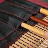 Cortina de Caneta de Bambu Protege Canetas Pincel para Transportar e Guardar Canetas ao Sair. Cortina de Bambu Prática com Cobertura de Tecido de 2 Lados e 4 Lados para Estudantes