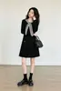 Vestido Negro Plisado Francés para Mujer Estilo Nuevo 2026 Adelgazante Elegante Rejuvenecedor Petite Estilo Hepburn Vestido Negro Pequeño