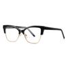 Estación independiente nuevo espejo plano ojo de gato 2175 moda calidad montura metálica para cejas gafas de montura negra para mujer personalizadas