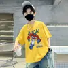 2026 Nuevo Estilo Camiseta de Verano Suelta de Algodón Puro con Mangas Cortas para Niños Ropa de Verano para Niños Camisetas de Verano de Tallas Mediana y Grande Camisetas de Moda