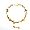 Cadena de Acero Inoxidable Transfronteriza Europea y Americana, Pulsera de Ojo de Diablo Moderna y Versátil, Pulsera Redonda Romana de Acero de Titanio para Mujer