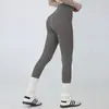 Pantalones de yoga sin costuras de cintura alta para mujer, levanta glúteos, longitud de nueve puntos, sin incomodidad, pantalones de entrenamiento fitness ajustados para Pilates