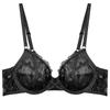 Conjunto de Lingerie Xadrez Ajustável Renda Bordada Francesa Suporte Aro Macio Antiflacidez Estilo Fino 74059