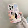 Pintura al Óleo de Flores de Espejo Adecuado para Funda de Teléfono Apple Iphone14 Xiaomi 13 Dibujos Animados Cubierta Protectora Avanzada Japón y Corea del Sur