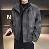 Chaqueta de Cuero de Moda para Hombre Tendencia Otoño Invierno 2026 Nueva Alta Gama Retro Canalla Tie-Dye Chaqueta Desgastada