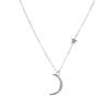 Collar con colgante de estrella y luna de cobre, estilo coreano, sencillo, combinable con todo, para mujer, cadena corta, suministro directo de fábrica
