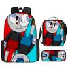 Mochila Head Cuphead Xícara de Chá Mochila Escolar Mochila Estampada para Alunos do Ensino Fundamental e Médio 4ª-5ª-6ª Série Bolsa Estojo para Lápis