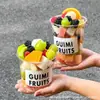 Taza de Fruta Cortada Desechable Piña Sandía Cubo Secundario de Fruta Batido Ensalada de Frutas Tazón Especial Fruta Seca Frutos Secos Taza