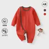 Roupas Infantis Primavera e Outono Algodão Elástico Classe a Roupas de Bebê 0-1 Ano Macacão para Recém-Nascido Unissex Estilo Europeu e Americano