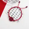 Pulsera de Cuerda Roja Cinabrio Imperial Zijin Tejida a Mano para el Año de la Vida Hebilla Ping An Cuerda Roja Redonda para Hombres y Mujeres