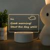 Lámpara de ambiente Fuying Yi Explosions, tablero de mensajes 3D, luz nocturna creativa para dormitorio, mesita de noche, bricolaje, transparente, USB, escritura a mano, escritorio
