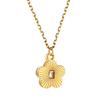 Joias de outono e inverno europeias e americanas elegante estilo de metal flor pingente de aço inoxidável colar de aço inoxidável feminino all-match cross-border sweater chain