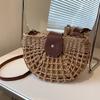 Bolsas Femininas da Moda Deste Ano, Grande Capacidade, Novas Bolsas de Ombro de Palha Estilo Francês 2026, Bolsas Tote Tecidas Vazadas Populares
