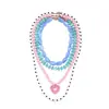 Verano Europeo y Americano Nuevo Estilo Aleación Corazón Donut Colgante Bloques de Color Cadena de Clavícula con Cuentas Transfronteriza Nicho Venta al por Mayor