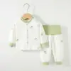 Macaco lebre bebê primavera e outono algodão gola alta cintura alta proteção da barriga roupa íntima roupas de outono para bebê calças de outono conjunto de duas peças
