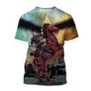 Camiseta Estampada Digitalmente 3D de la Película de Terror "Persiguiendo Almas Fantasmales" para Hombre y Mujer de Manga Corta 2024 Venta Caliente Transfronteriza