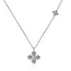 Corrente para Clavícula Trevo de Quatro Folhas em Prata de Lei S925 com Diamante Moissanite de 1.2 Quilate, Pingente de Alta Qualidade para Mulheres, Nicho de Luxo Leve, Não Desbota