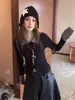 Estilo Coreano Chica Picante Principios de Otoño Super Atractivo Top con Solapas para Mujer 2026 Otoño Nuevo Estilo Manga Larga Camiseta Sentido del Diseño Nicho