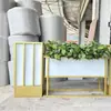 Suporte de Flores de Aço Inoxidável para Exterior Vaso de Flores Varanda Sala de Estar Vaso de Chão Pátio Calha de Flores Divisória de Cerca Caixa de Plantio Canteiro de Flores
