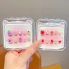 Lindas y suaves pegatinas de uñas de dibujos animados de frutas para niños, manualidades interactivas para padres e hijos, esmalte de uñas no pegajoso, versátiles para uso en casa y al aire libre