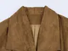 Bzl2026 Abrigo Cruzado de Suede con Textura Estilo Europeo y Americano para Mujer Primavera 82919 Color de la Foto Fuente de Fábrica