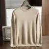 Suéter de Cachemira para Hombre Pulóver Otoño Invierno Capa Base Casual de Negocios Holgado Talla Grande Cálido Manga Larga Lana Superior Hombre