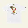 Camiseta Camuflaje Colorida Caricatura Mono Pequeño para Hombres y Mujeres Marca Japonesa de Moda Estampado de Mono Camuflaje Manga Corta Dropshipping