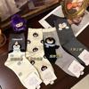 Meias de Pinguim Macias e Fofas para Outono e Inverno para Mulheres, Meias de Cano Médio Estilo Coreano com Forro de Lã, Desenho Animado Dongdaemun para Meninas e Estudantes
