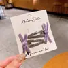 Pasador de Pelo Estilo Coreano Azul Plata Cuero Niños Versátil Lazo Hecho a Mano Clip de Pato Pinza para Flequillo Rizo Roto Pinza Lateral