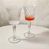 Taça de Vinho Tinto Retrô com Listras Verticais, Taça Alta, Taça de Champanhe com Cinto em Estilo Europeu, Taça de Vinho de Alto Valor, Taça de Vinho de Frutas