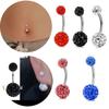 Anillo para el Ombligo de Acero Inoxidable Transfronterizo Bola de Diamantes Shambhala Bola Colorida Llena de Diamantes Uña para el Ombligo Botón para el Ombligo Joyería para Perforación al Por Mayor