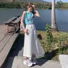 Pantalones retro americanos de cintura alta, holgados, de pierna ancha, 26, versátiles para primavera y verano, jeans cropped rectos adelgazantes para mujer, disponible para dropshipping