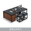 Sofá Moderno Minimalista de Cuero, Elegante Recepción de Oficina y Zona de Descanso, Sofá de Negocios para Oficina y Juego de Mesa de Café