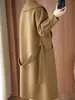 Nuevo Abrigo Coreano de Lana 100% Otoño/Invierno 2026 Abrigo Versátil de Cachemira Doble Cara para Mujer, Longitud Media, Engrosado