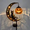 Luz de estaca solar transfronteriza Gato Negro y Luna de Calabaza