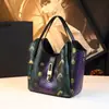 Bolso de Mujer Elegante con Estampado de Serpiente en Piel Genuina, Bolso de Hombro de Lujo Ligero, Bolso de Mano de Nueva Moda 2026, Bolso Cruzado Versátil, Bolso Tipo Cubo