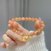 Pulseira Cavalo de Balanço do Ano do Zodíaco para Mulheres Design de Nicho Nova Pulseira de Transferência Rica de Pedra do Sol Sintética como Presente para Namorada