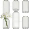 Juego de Jarrones Pequeños Decorativos de Vidrio Vintage Transparente Estilo Ins, Jarrón de Flores y Botella de Aromaterapia, El Más Vendido Transfronterizo con un Toque de Lujo