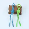 Nó Mandala de Cor Sólida com Ponta de Borracha, Cordão Decorativo com Pingente de Algodão Reciclado 13cm, Pingente de Chaveiro Tecido à Mão