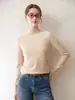 26 Outono Inverno Básico Versátil Gola Alta Meia Suéter de Caxemira Camada Interna Feminina Malha Grossa Malha Solta Cor Lisa Camada Base Para o Trabalho