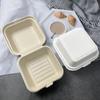 Caixa Bento de Celulose de Papel Caixa de Almoço Caixa de Papel Descartável 6 polegadas Pintura Suflê Caixa de Hambúrguer Atacado Material Ecologicamente Correto