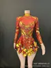 Nuevo vestido de fiesta con espejo brillante de moda europeo y americano, vestido de baile de escenario elástico negro