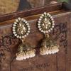 Pendientes de Borla Plateados Retro Luna Creciente Tallada Campana Jhumka Pendiente Pendientes Ropa de Viaje Accesorios a Juego